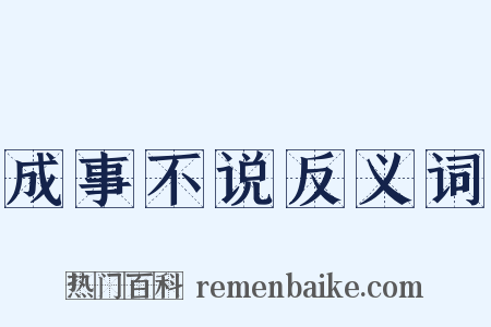成事不说反义词是什么意思的图片